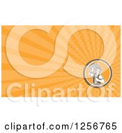 Clipart Of A Retro Home Builder Business Card Design Royalty Free Illustration