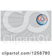 Clipart Of A Retro Male Builder Tipping His Hardhat Business Card Design Royalty Free Illustration