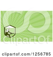 Clipart Of A Retro Green Arborist Business Card Design Royalty Free Illustration