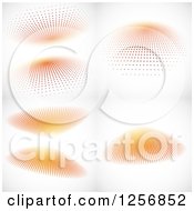 Clipart Of Orange Halftone Backgrounds Royalty Free Vector Illustration