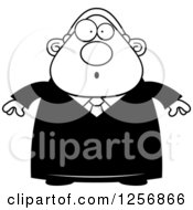 Poster, Art Print Of Black And White Surprised Chubby Male Judge