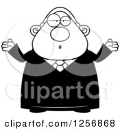 Poster, Art Print Of Black And White Careless Shrugging Chubby Male Judge