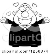 Poster, Art Print Of Black And White Loving Chubby Male Judge Wanting A Hug