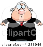 Clipart Of A Surprised Chubby Caucasian Male Judge Royalty Free Vector Illustration by Cory Thoman