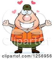 Poster, Art Print Of Loving Chubby Caucasian Male Hunter Wanting A Hug