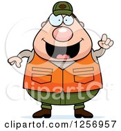 Poster, Art Print Of Chubby Caucasian Male Hunter With An Idea
