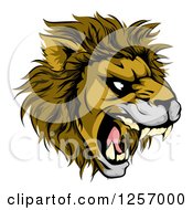 Poster, Art Print Of Aggressive Male Lion Roaring Mascot