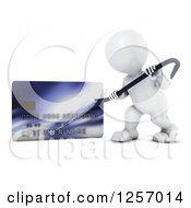 Poster, Art Print Of 3d White Man Using A Pry Bar To Hack Into A Credit Card Account