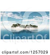 Poster, Art Print Of 3d Tropical Island With Palm Trees