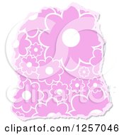 Clipart Of A Torn Piece Of Pink Floral Scrapbooking Paper On White Royalty Free Illustration