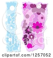 Clipart Of Torn Pieces Of Floral Scrapbooking Paper On White Royalty Free Illustration