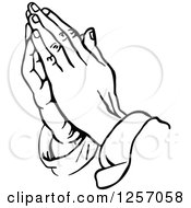 Poster, Art Print Of Black And White Prayer Hands