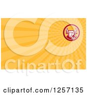 Clipart Of A Woodcut Bull Business Card Design Royalty Free Illustration