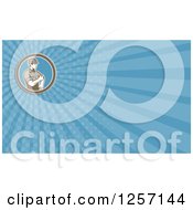 Clipart Of A Retro Male Construction Worker Rolling Up His Sleeve Business Card Design Royalty Free Illustration