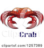 Poster, Art Print Of Red Crab Over Text