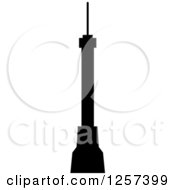 Clipart Of A Black And White Television Tower Royalty Free Vector Illustration