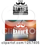 Poster, Art Print Of The Premium Barber Text With A Mustache And Comb