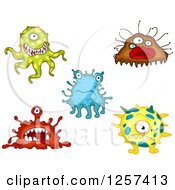 Clipart Of Monsters Germs Aliens Or Viruses Royalty Free Vector Illustration