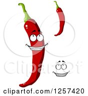 Clipart Of Red Chili Peppers Royalty Free Vector Illustration