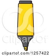 Clipart Of A Yellow Highlighter Marker Royalty Free Vector Illustration