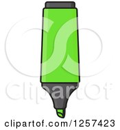 Clipart Of A Green Highlighter Marker Royalty Free Vector Illustration