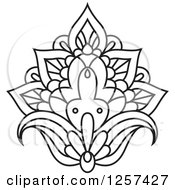 Poster, Art Print Of Black And White Henna Lotus Flower