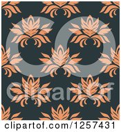 Clipart Of A Seamless Pattern Background Of Floral Damask Royalty Free Vector Illustration