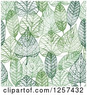 Seamless Background Pattern Of Green Skeleton Leaves