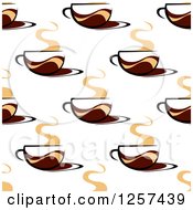 Poster, Art Print Of Seamless Pattern Background Of Steamy Coffee Cups