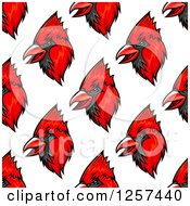 Poster, Art Print Of Seamless Pattern Background Of Red Cardinal Birds