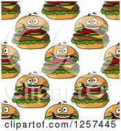 Poster, Art Print Of Seamless Pattern Background Of Happy Cheeseburgers