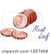 Clipart Of A Sliced Meatloaf With Text Royalty Free Vector Illustration