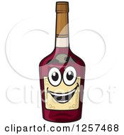 Clipart Of A Happy Alcohol Bottle Royalty Free Vector Illustration