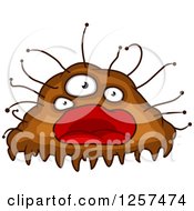 Clipart Of A Brown Pile Monster Germ Alien Or Virus Royalty Free Vector Illustration