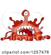 Clipart Of A Red Monster Germ Alien Or Virus Royalty Free Vector Illustration