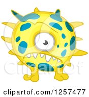 Poster, Art Print Of Spiked Yellow Monster Germ Alien Or Virus