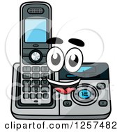 Poster, Art Print Of Happy Cordless Telephone Character