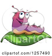 Poster, Art Print Of Purple Slug On A Leaf