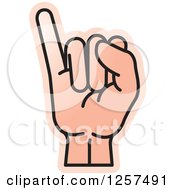 Clipart Of A Sign Language Hand Gesturing Letter I Royalty Free Vector Illustration by Lal Perera