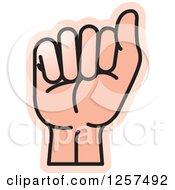 Clipart Of A Sign Language Hand Gesturing Letter A Royalty Free Vector Illustration by Lal Perera