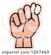 Clipart Of A Sign Language Hand Gesturing Letter T Royalty Free Vector Illustration