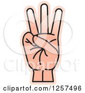 Clipart Of A Counting Hand Gesturing Six In Sign Language Royalty Free Vector Illustration