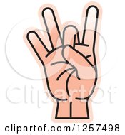 Clipart Of A Counting Hand Holding Up 8 Fingers Eight In Sign Language Royalty Free Vector Illustration by Lal Perera