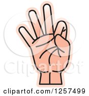Clipart Of A Counting Hand Holding Up 9 Fingers Nine In Sign Language Royalty Free Vector Illustration