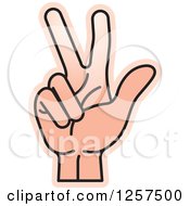 Poster, Art Print Of Counting Hand Holding Up 3 Fingers Three In Sign Language
