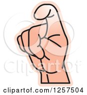 Sign Language Hand Gesturing Letter X