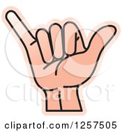 Clipart Of A Sign Language Hand Gesturing Letter Y Royalty Free Vector Illustration by Lal Perera