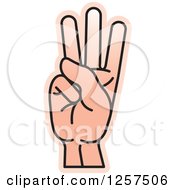 Clipart Of A Sign Language Hand Gesturing Letter W Royalty Free Vector Illustration by Lal Perera