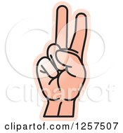 Sign Language Hand Gesturing Letter V