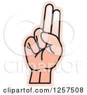 Clipart Of A Sign Language Hand Gesturing Letter U Royalty Free Vector Illustration by Lal Perera
